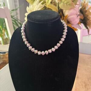 Otazu Swarovski Crystal silver Tone beaded Necklace